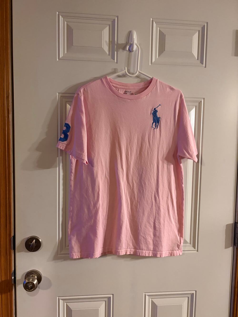 Polo Ralph Lauren Boys XL 18-20 Pink Big Pony Logo Short Sleeve T-Shirt